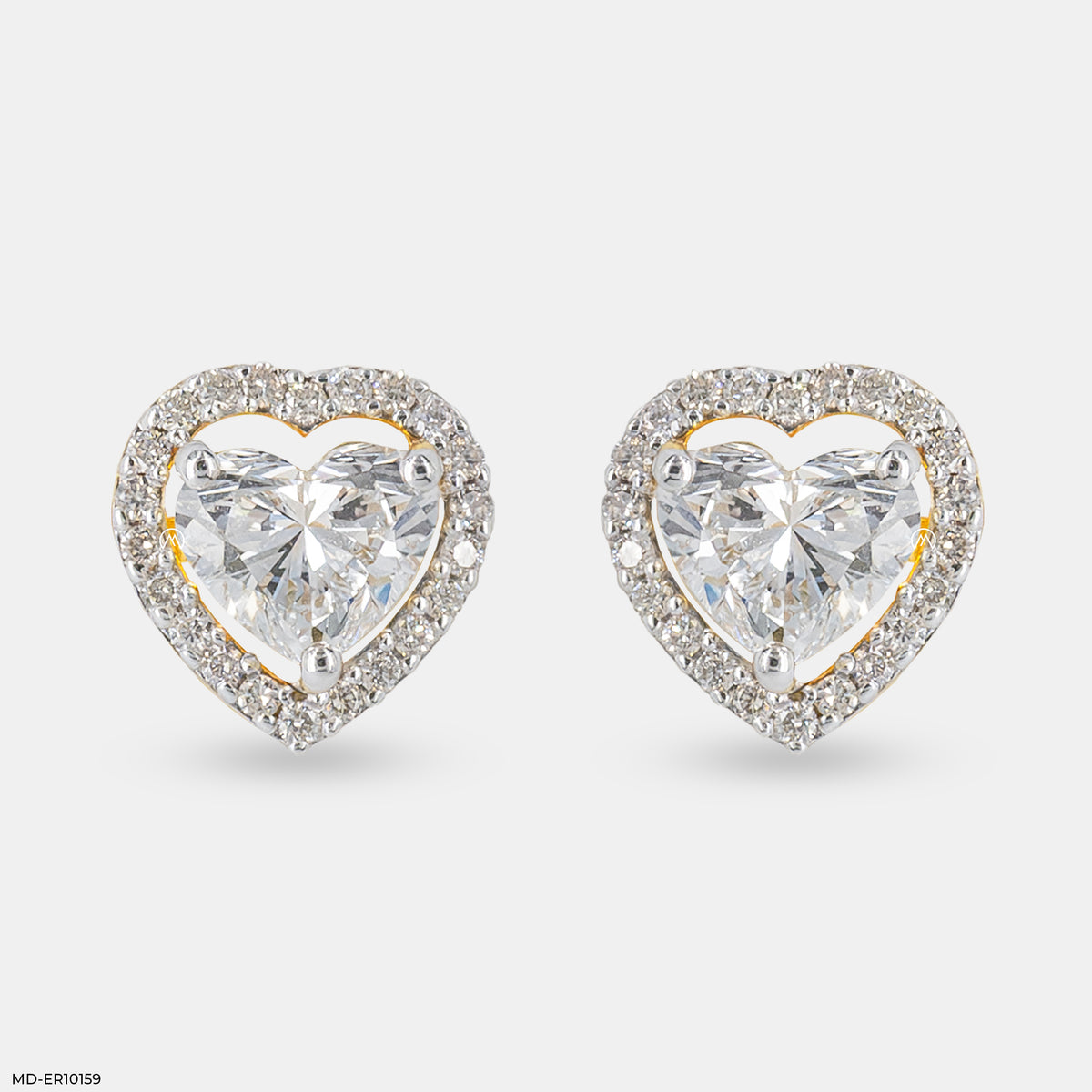 1.5 Carat Heart Halo Earrings