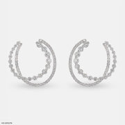 Duo Diamond Hoops Earrings