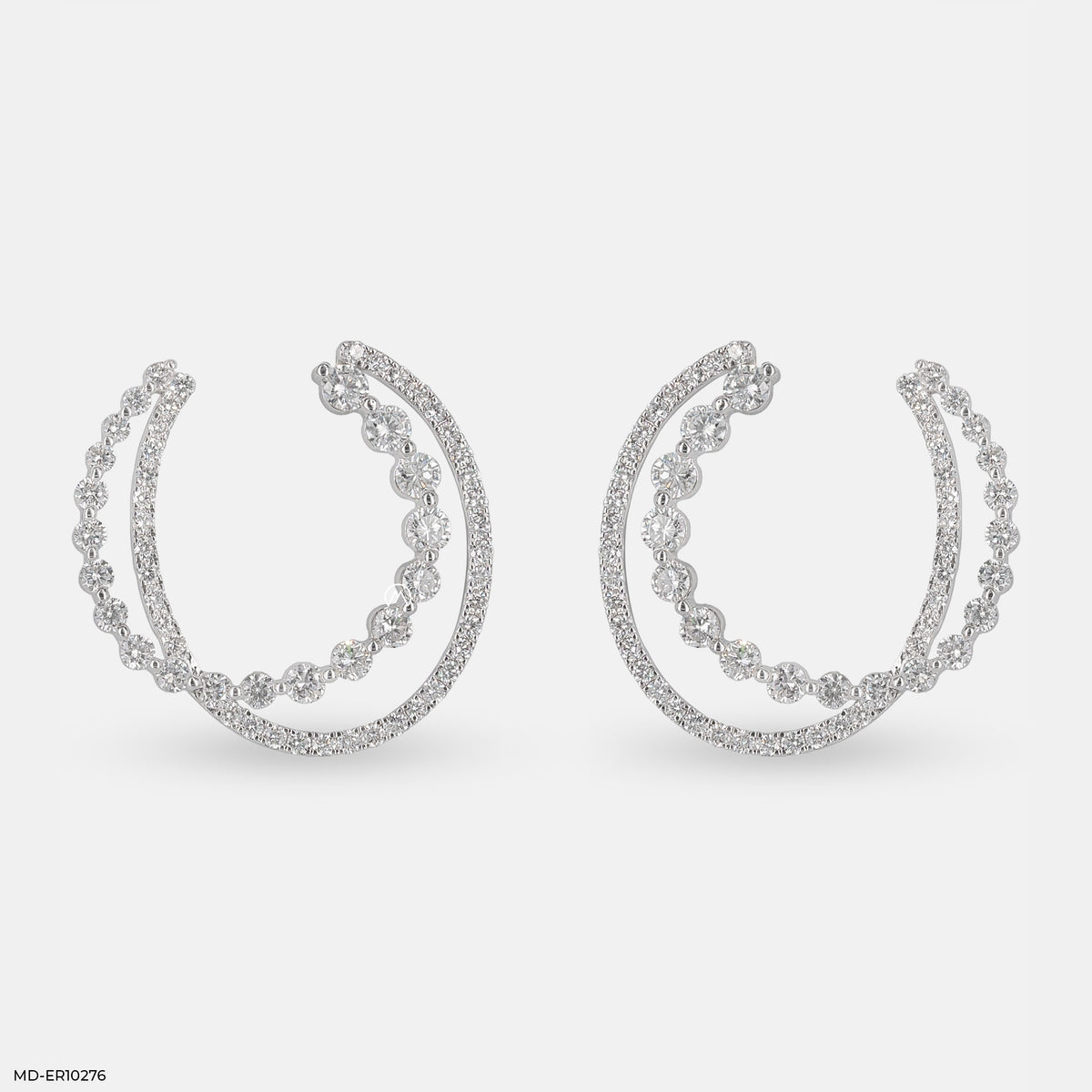 Duo Diamond Hoops Earrings