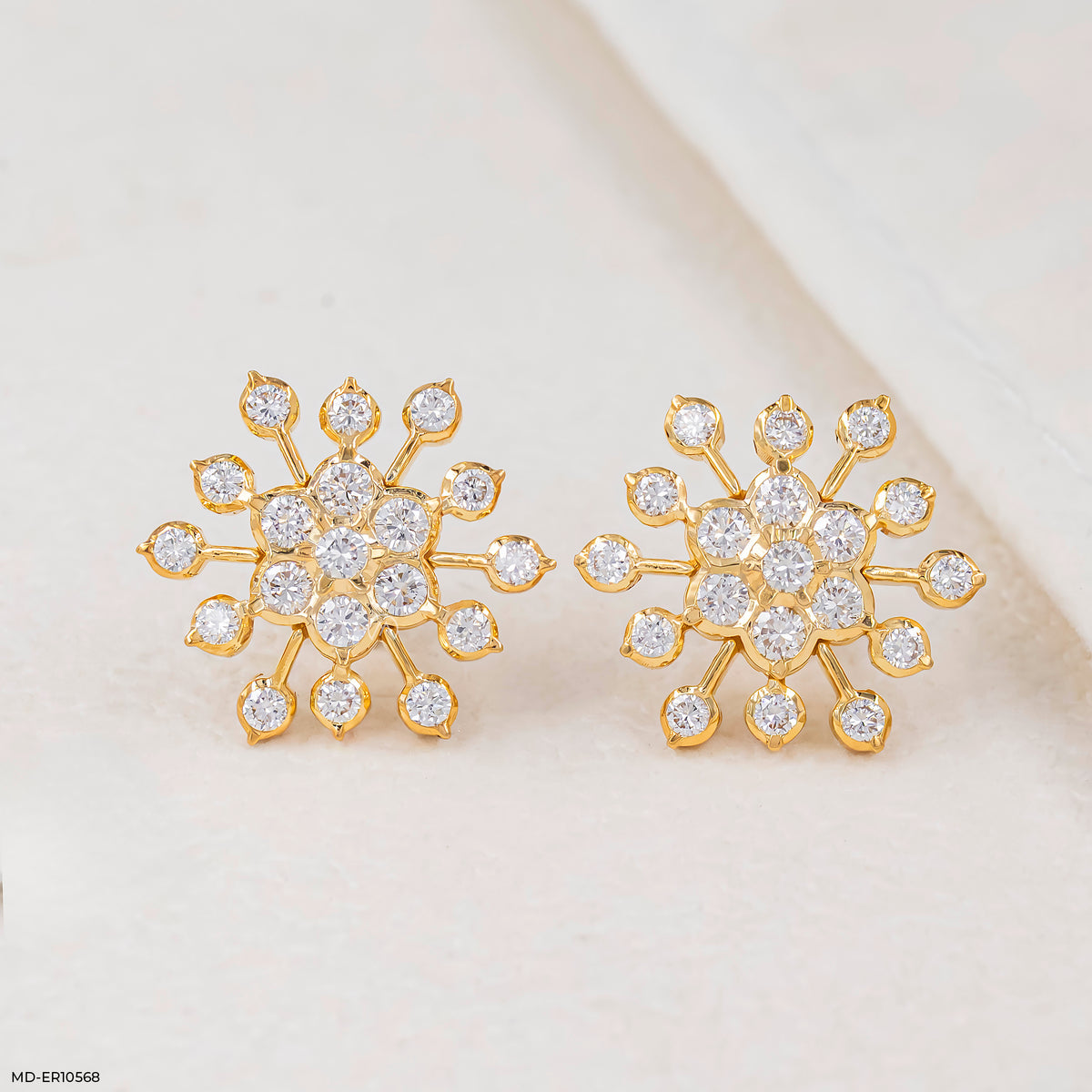 1.25 Carat Round Cluster Starburst Diamond Studs