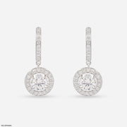 Round Halo Hoop Earrings