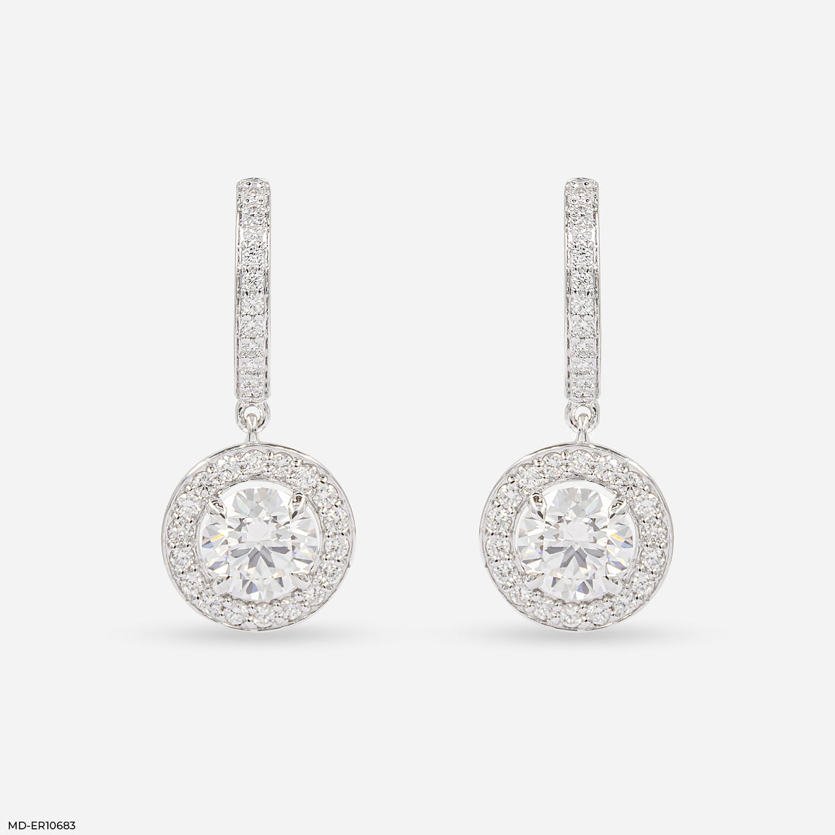 Round Halo Hoop Earrings