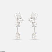 Shiny Round Drop Diamond Earrings