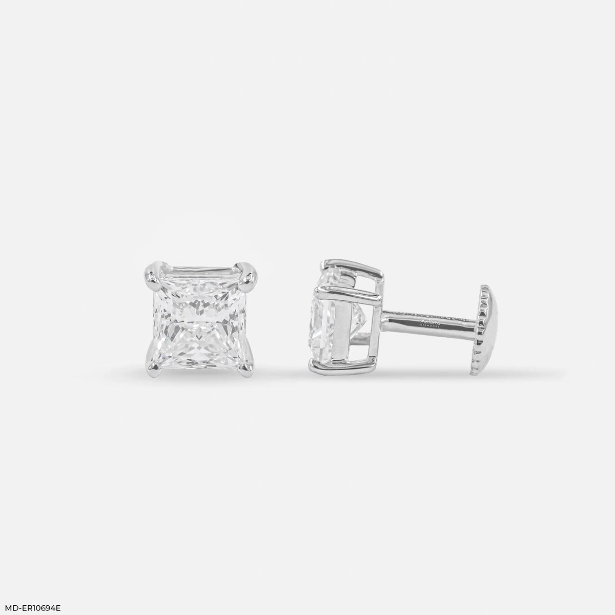 Artisan Princess Solitaire Diamond Earrings