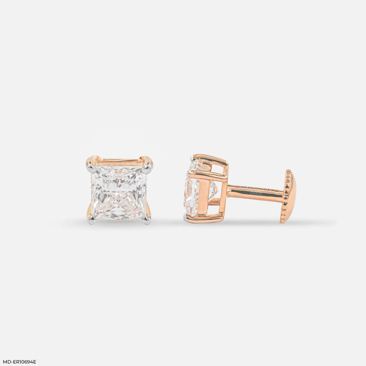 Artisan Princess Solitaire Diamond Earrings