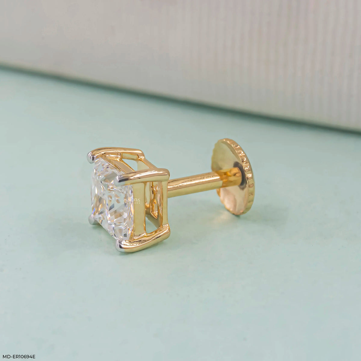 Artisan Princess Solitaire Diamond Earrings