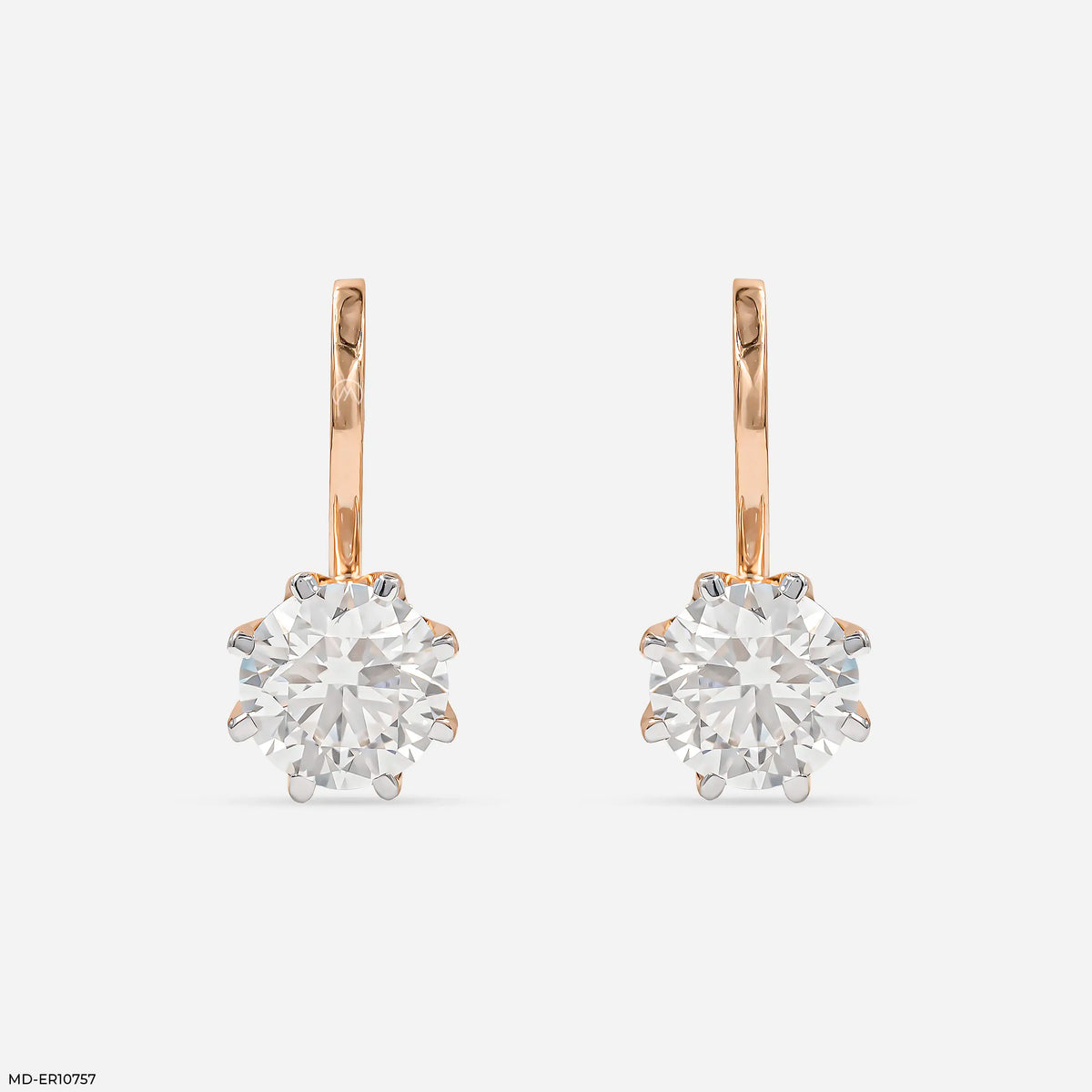 Oria Dangling Round Solitaire Hoops Earrings