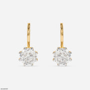 Oria Dangling Round Solitaire Hoops Earrings