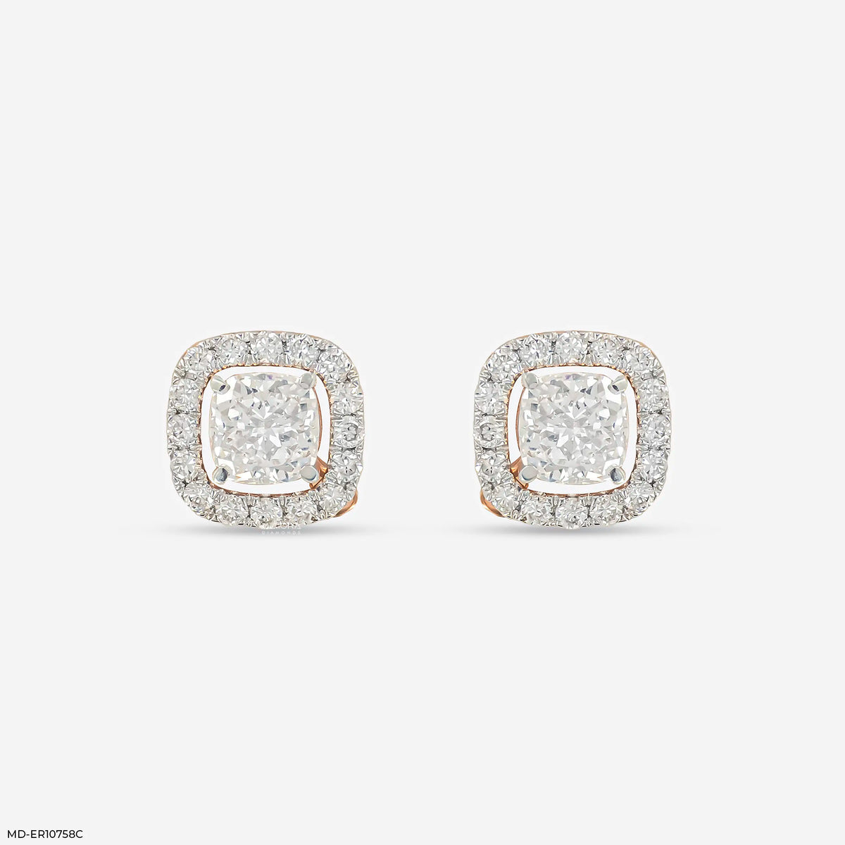 1.35 Carat Cusion Frame Lab Diamond Earrings