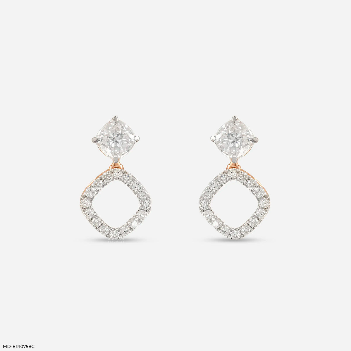 1.35 Carat Cusion Frame Lab Diamond Earrings