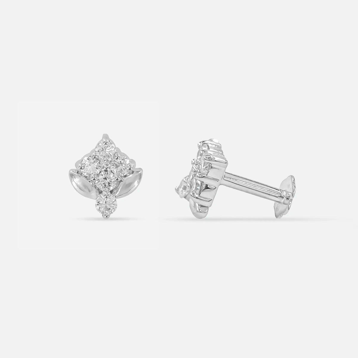 Elara Gold Rosette Diamond Earrings