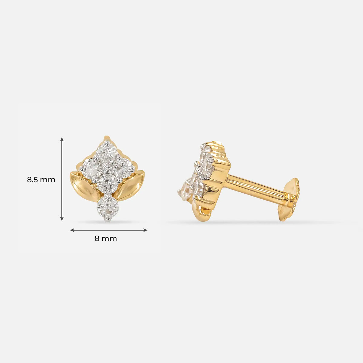Elara Gold Rosette Diamond Earrings