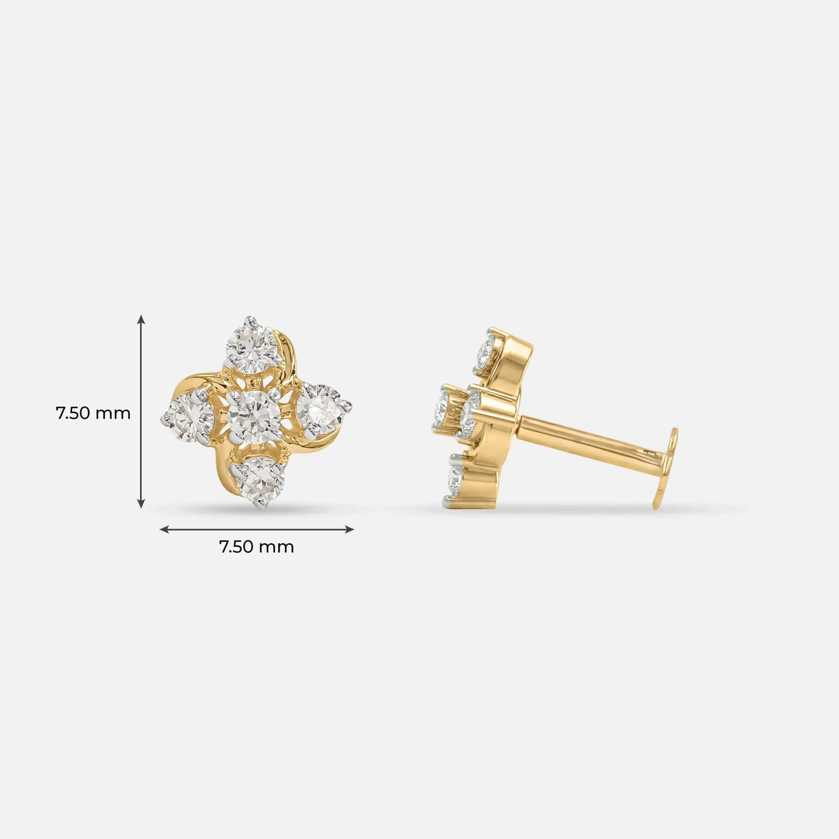 Warped Bloom Diamond Earrings