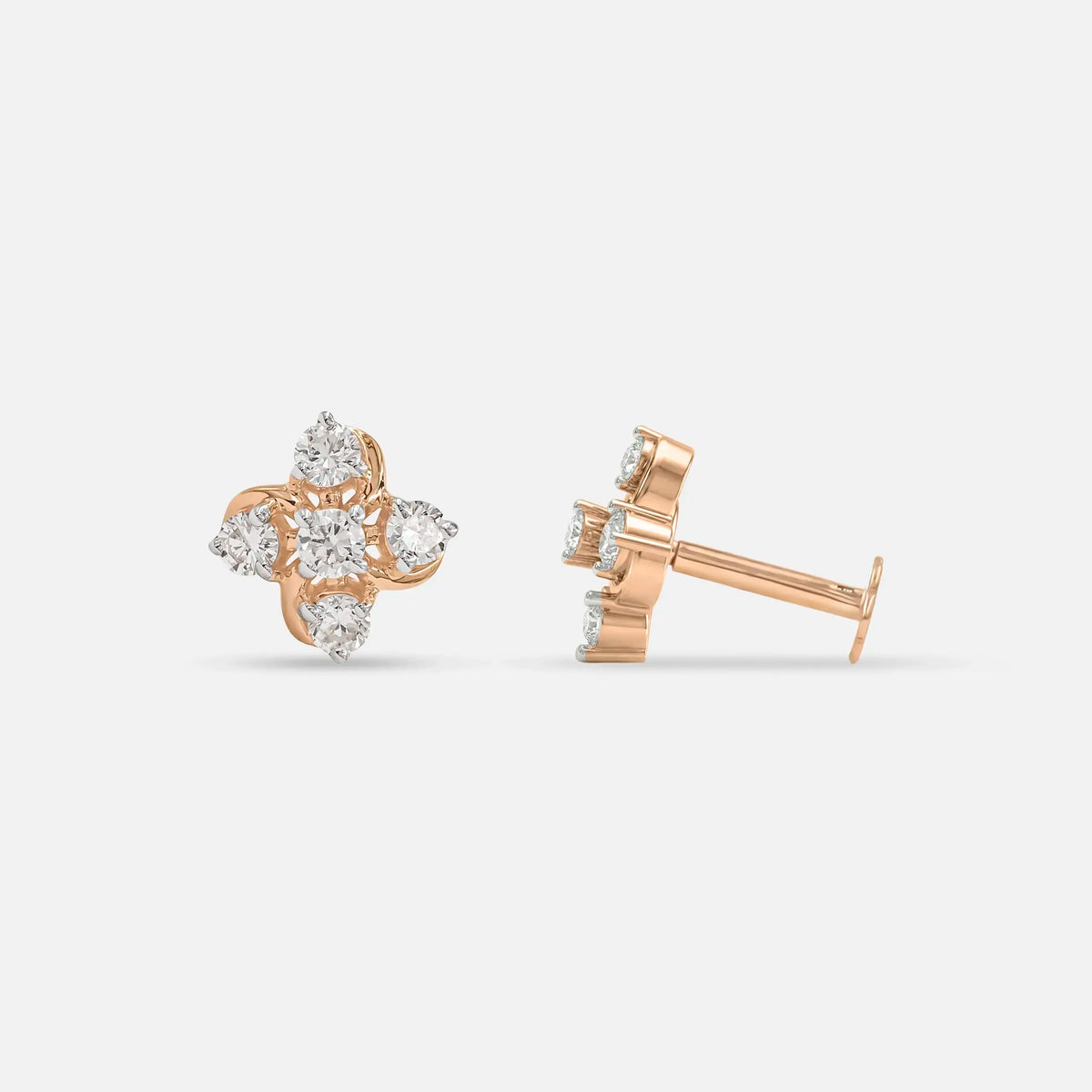 Warped Bloom Diamond Earrings