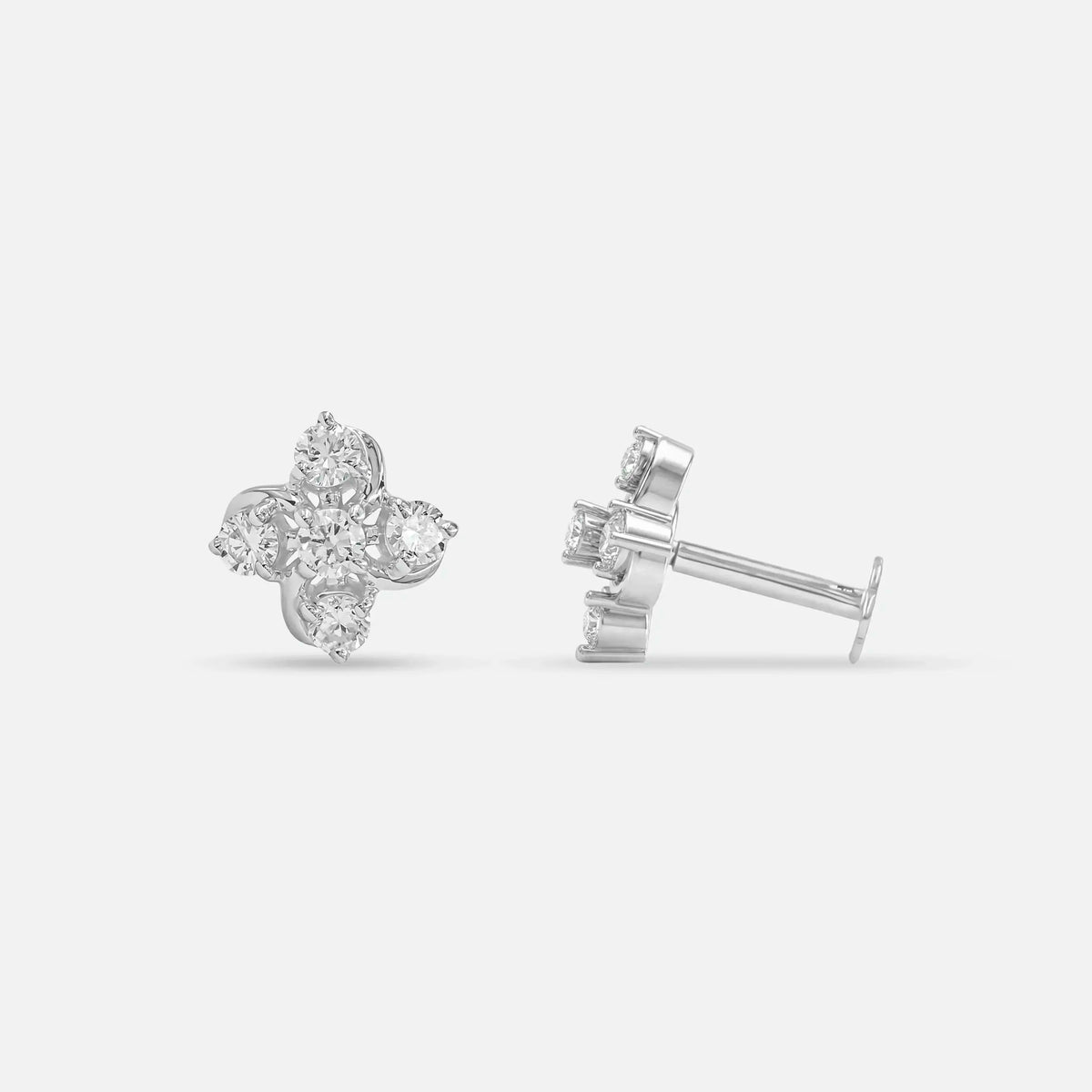 Warped Bloom Diamond Earrings