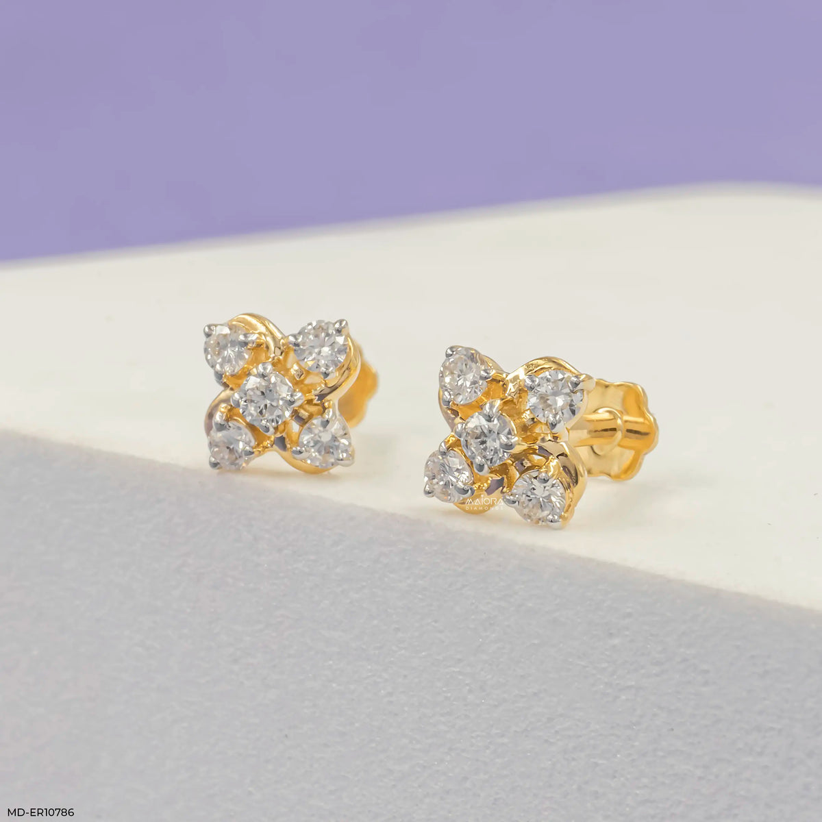 Warped Bloom Diamond Earrings