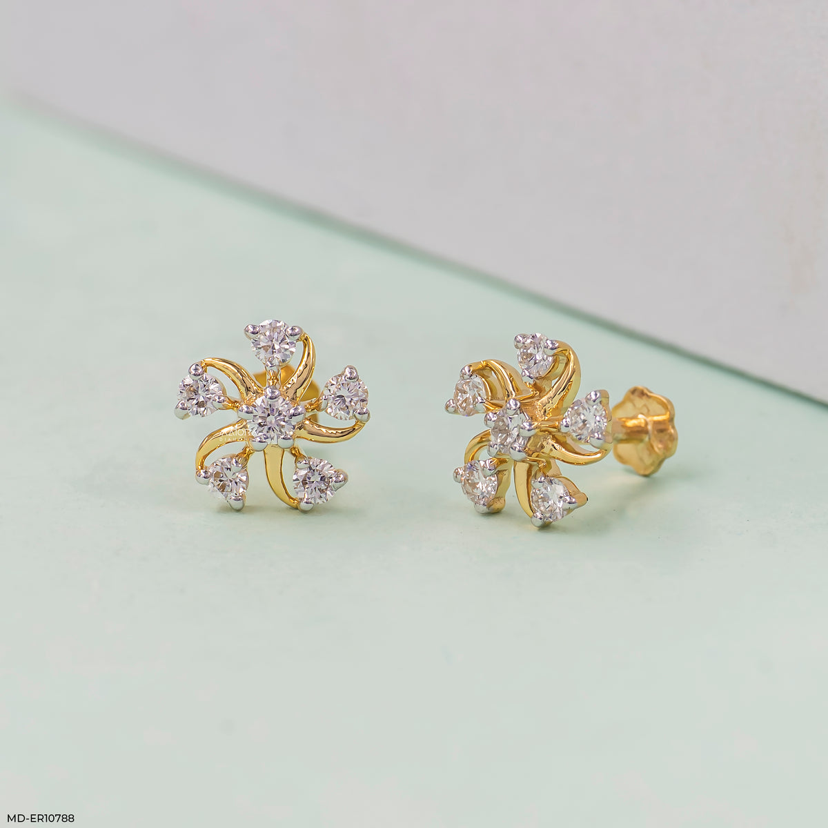 Twisted Flame Diamond Earrings