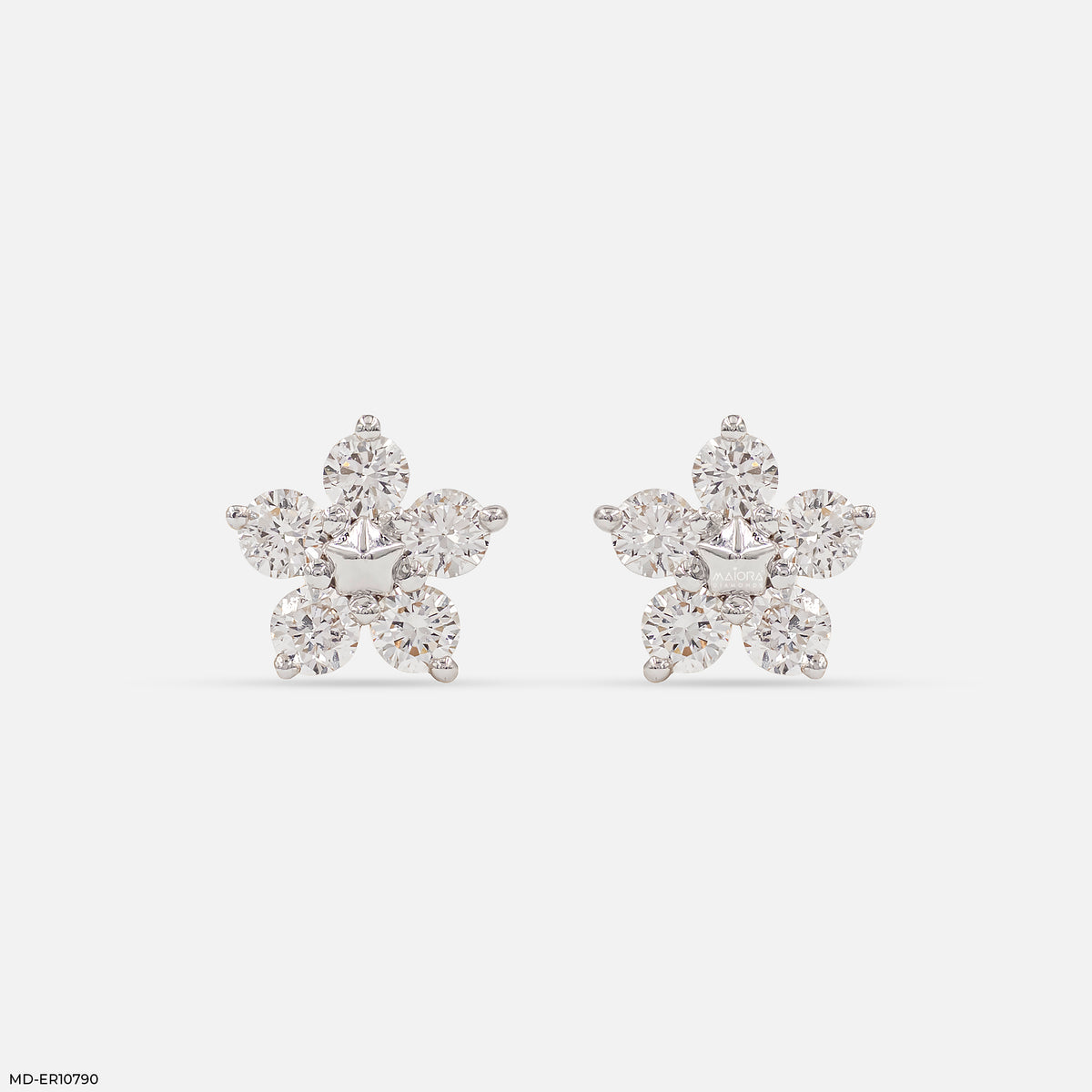 Frost Bloom Diamond Stud Earrings