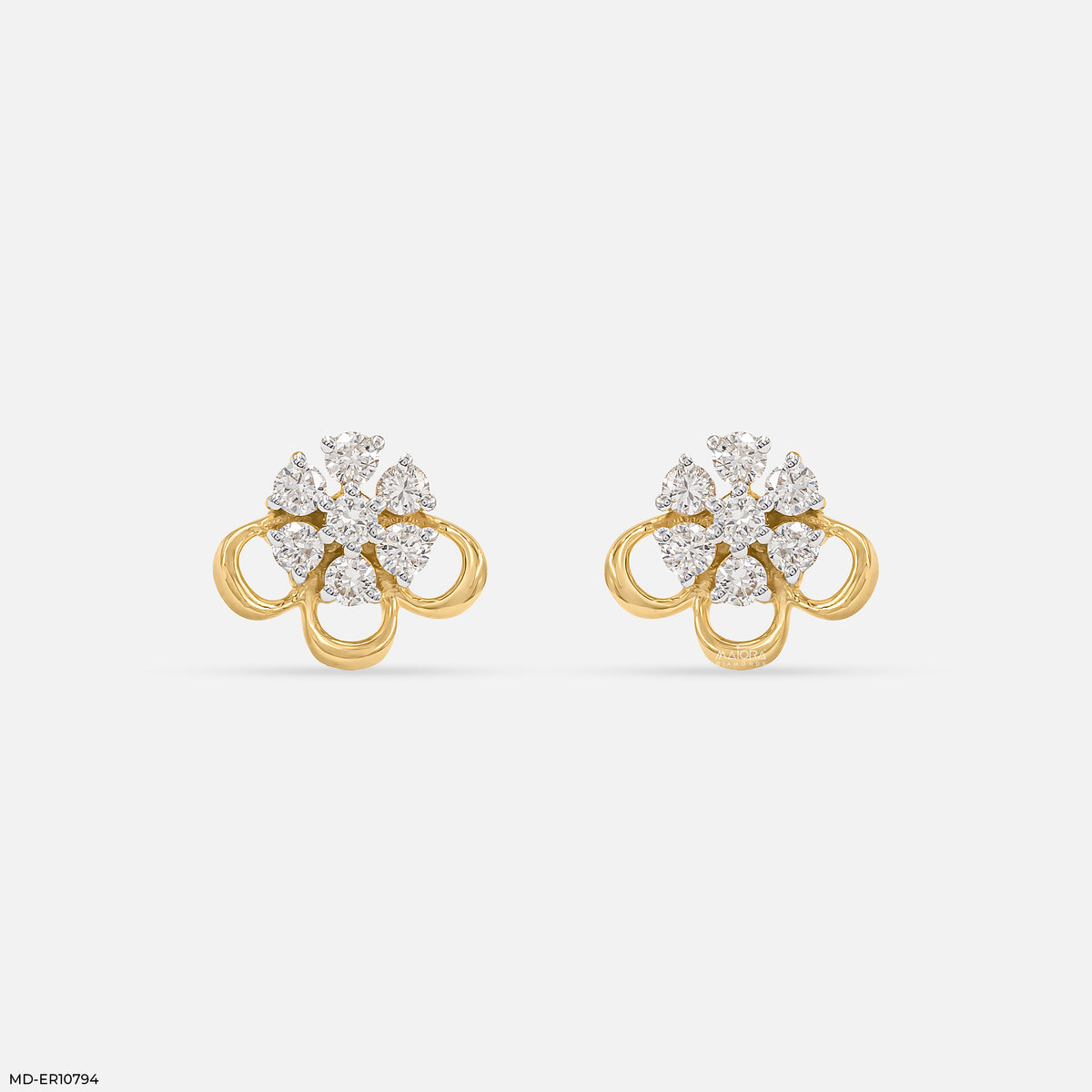 Petal Panel Dimond Studs Earrings