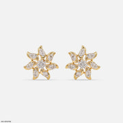 Golden Sun Diamond Earrings