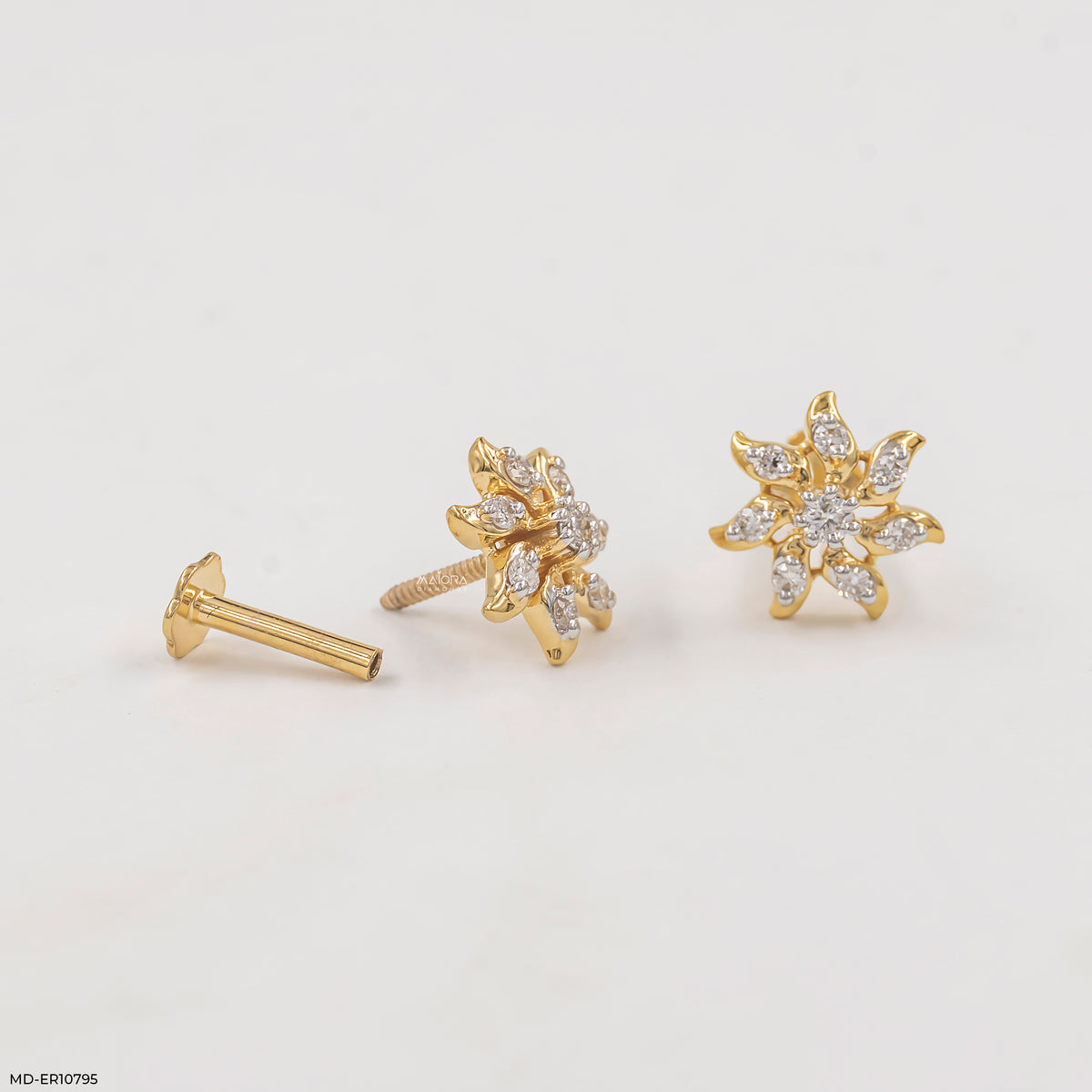 Golden Sun Diamond Earrings