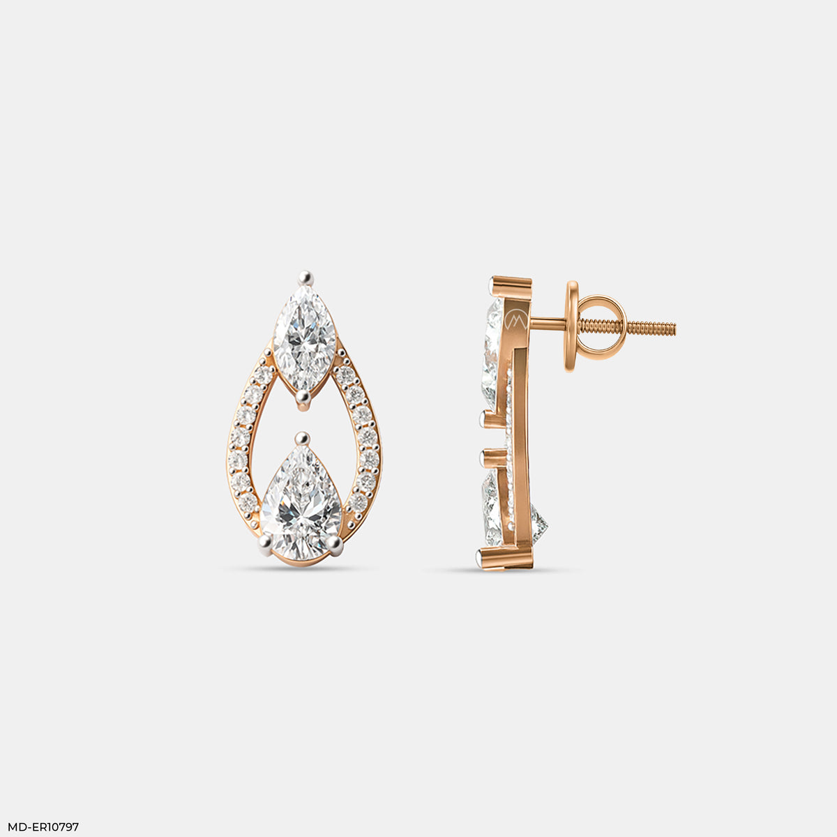 Interlocking Pear Diamond Studs
