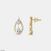 Interlocking Pear Diamond Studs