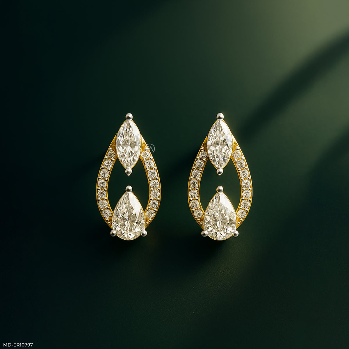 Interlocking Pear Diamond Studs