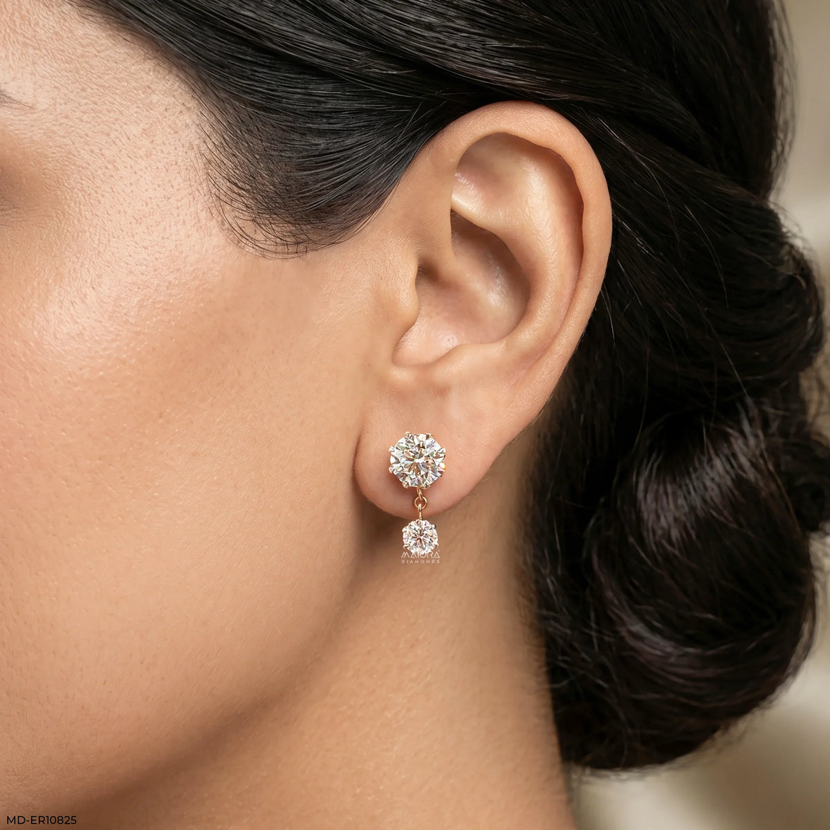 Aria Dangle Solitaire Diamond Earrings