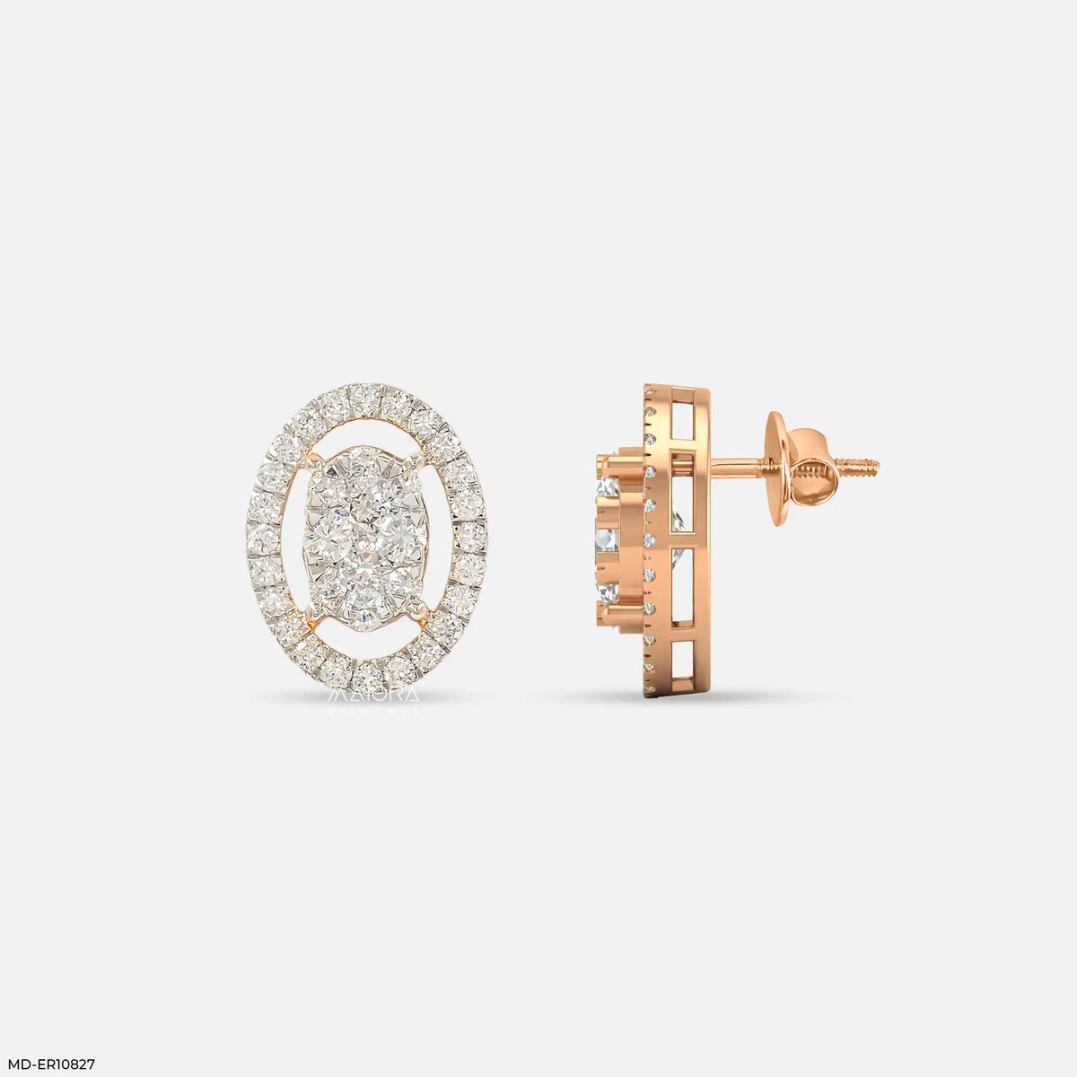 1.10 Carat Cosmic Cluster Halo Studs Diamond Earring