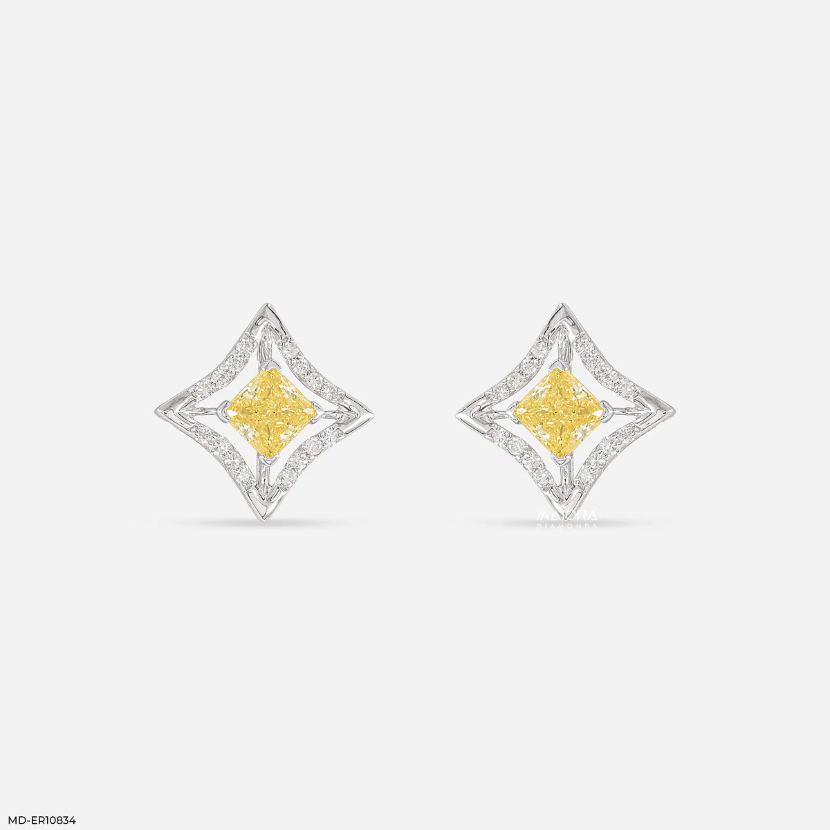 Golden Vertex Diamond Earrings