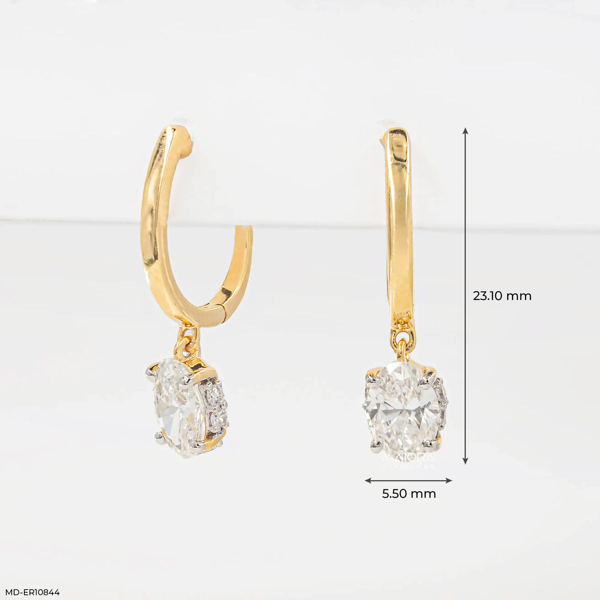 Lumina Oval Solitaire Gold Earrings