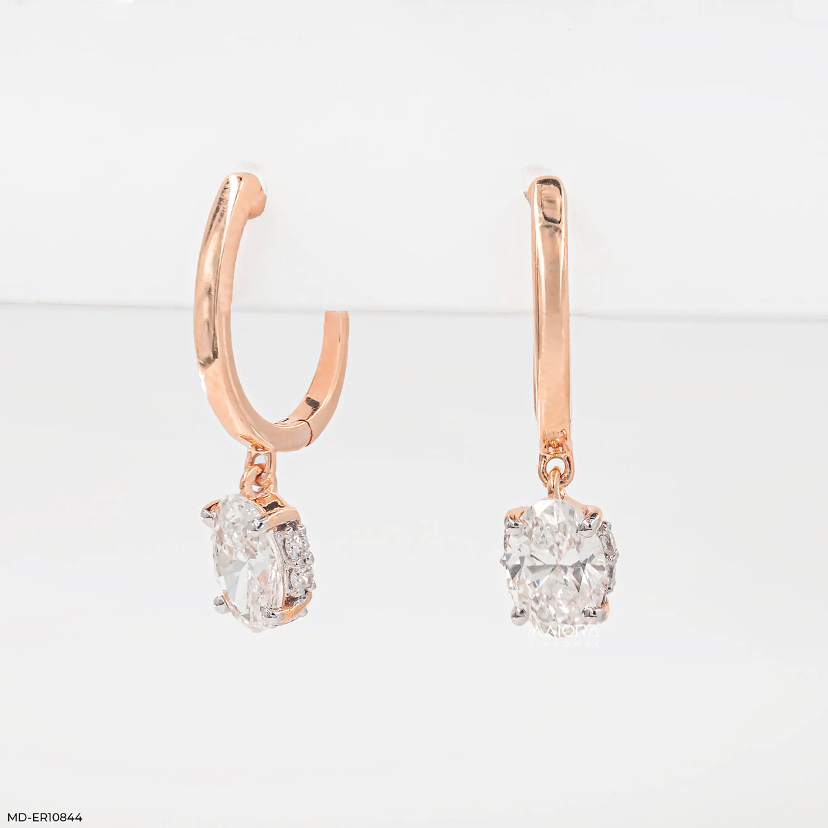 Lumina Oval Solitaire Gold Earrings
