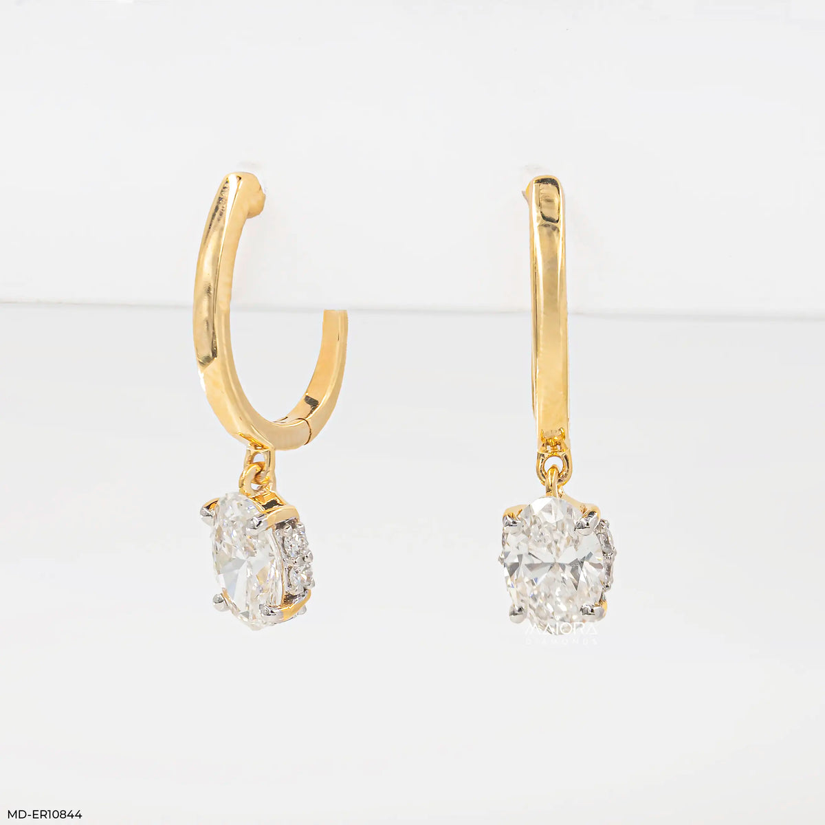 Lumina Oval Solitaire Gold Earrings
