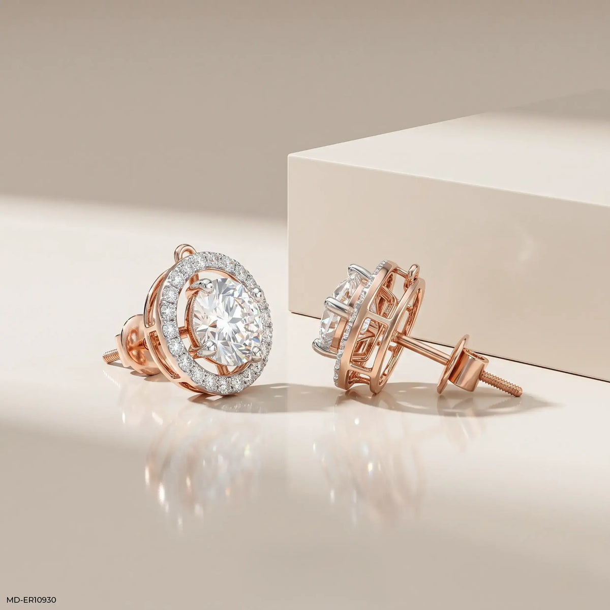 Classic Round Solitaire Diamond Studs Earrings