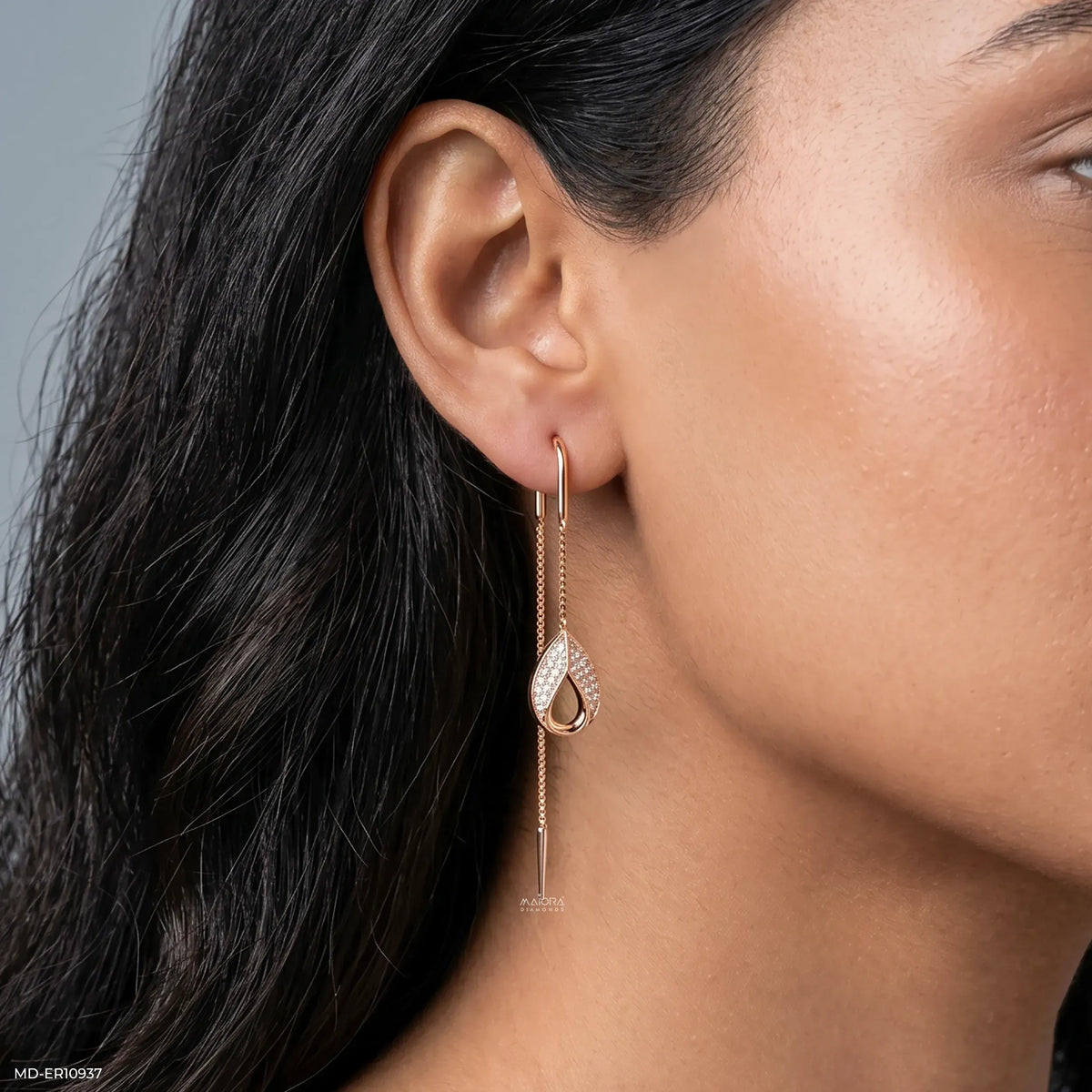 Petal Drop Sui Dhaga Diamond Earrings