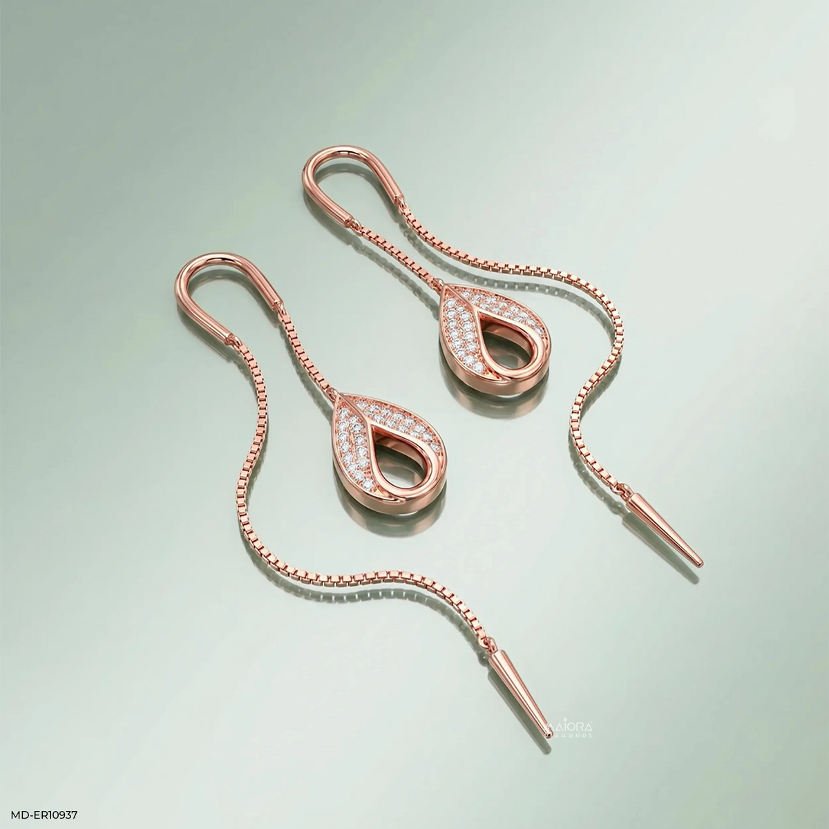 Petal Drop Sui Dhaga Diamond Earrings