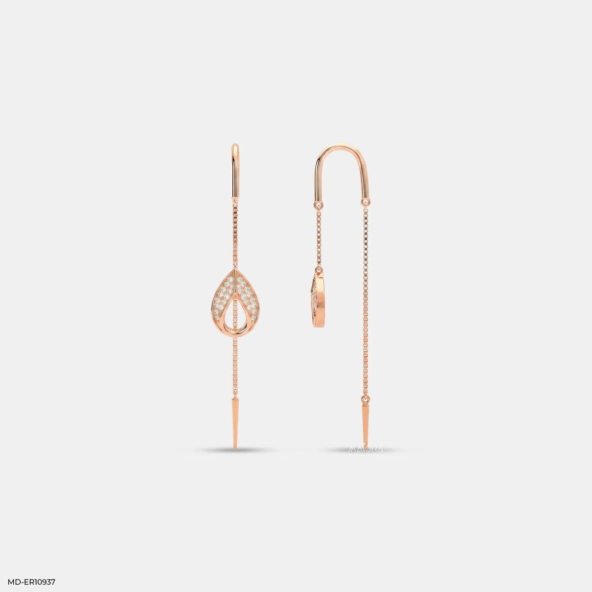 Petal Drop Sui Dhaga Diamond Earrings