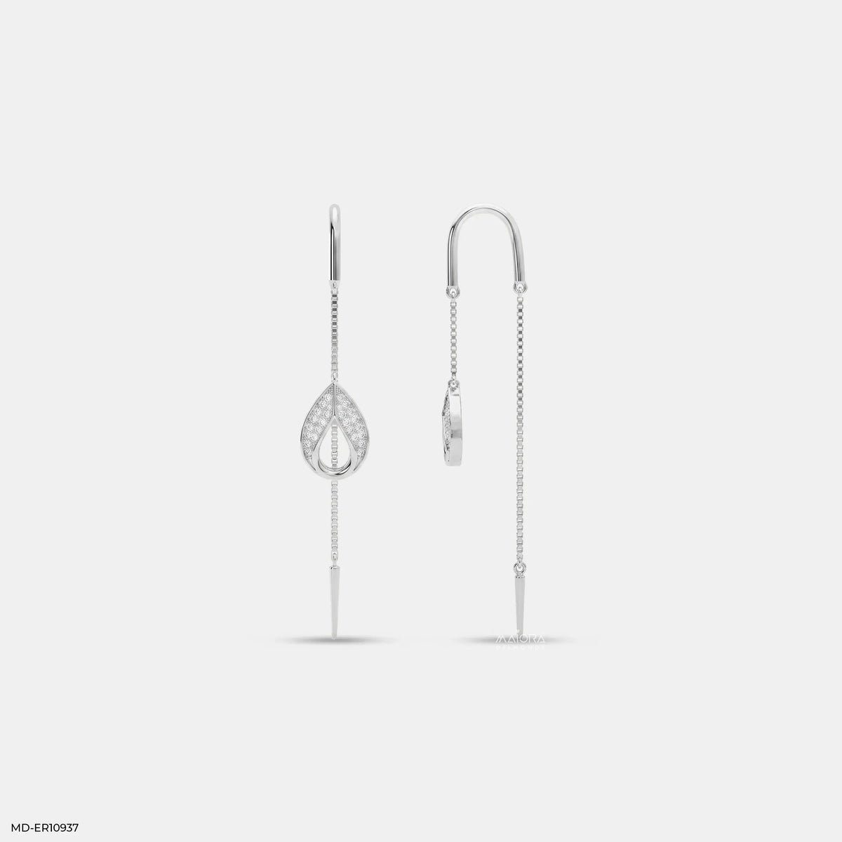Petal Drop Sui Dhaga Diamond Earrings
