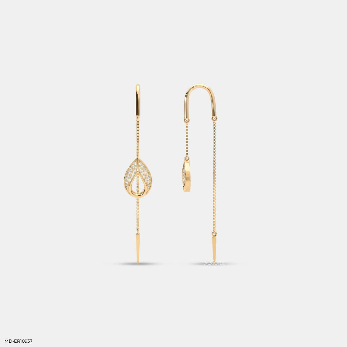 Petal Drop Sui Dhaga Diamond Earrings