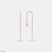 Glimmaring Solitaire Oval Sui Dhaga Diamond Earrings
