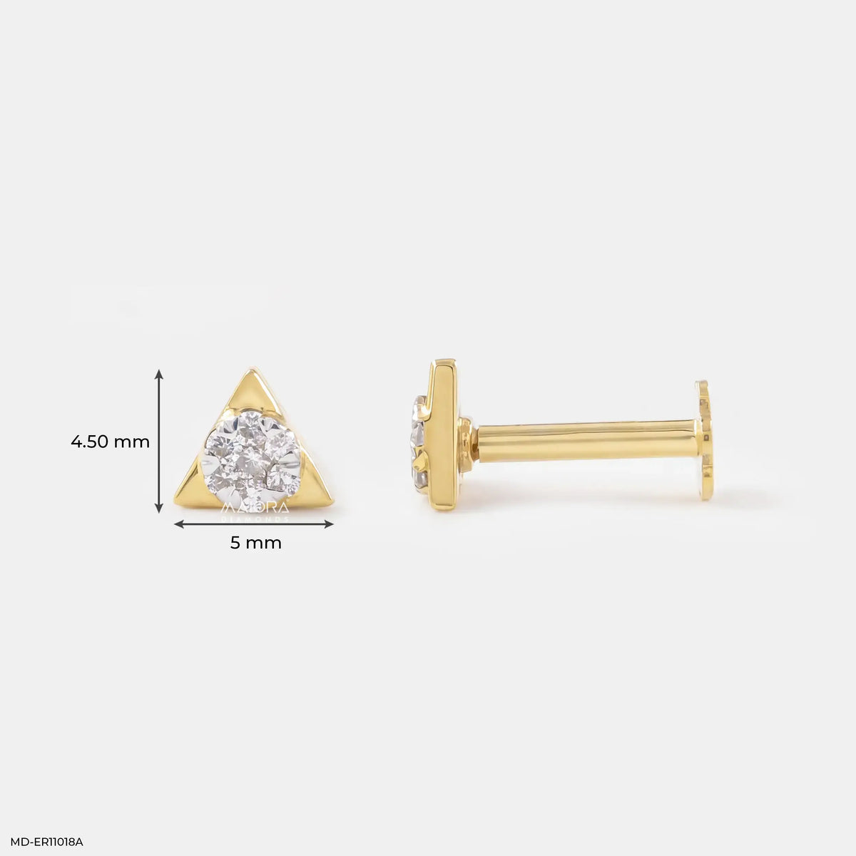 Classic Trillion Cluster Diamond Studs Earrings
