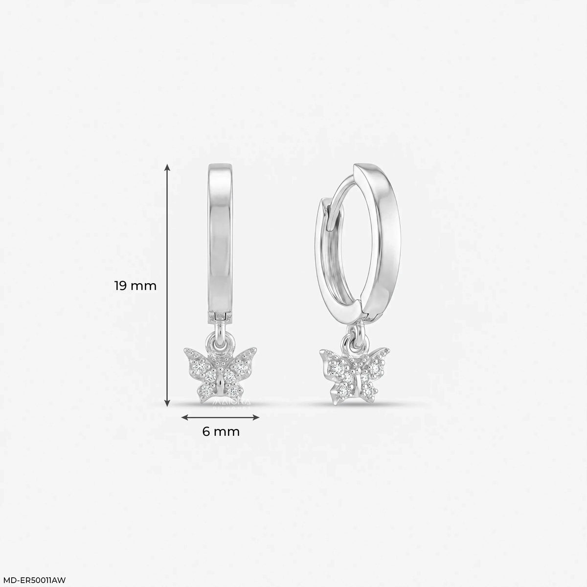 Fly Charm Diamond Bali Earrings