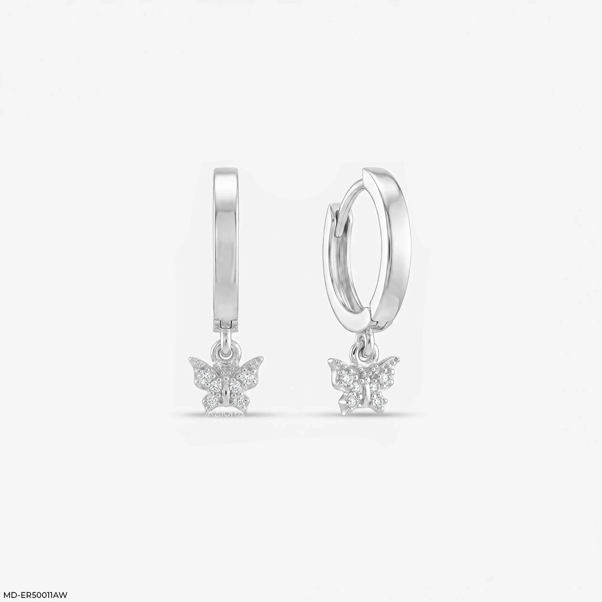 Fly Charm Diamond Bali Earrings