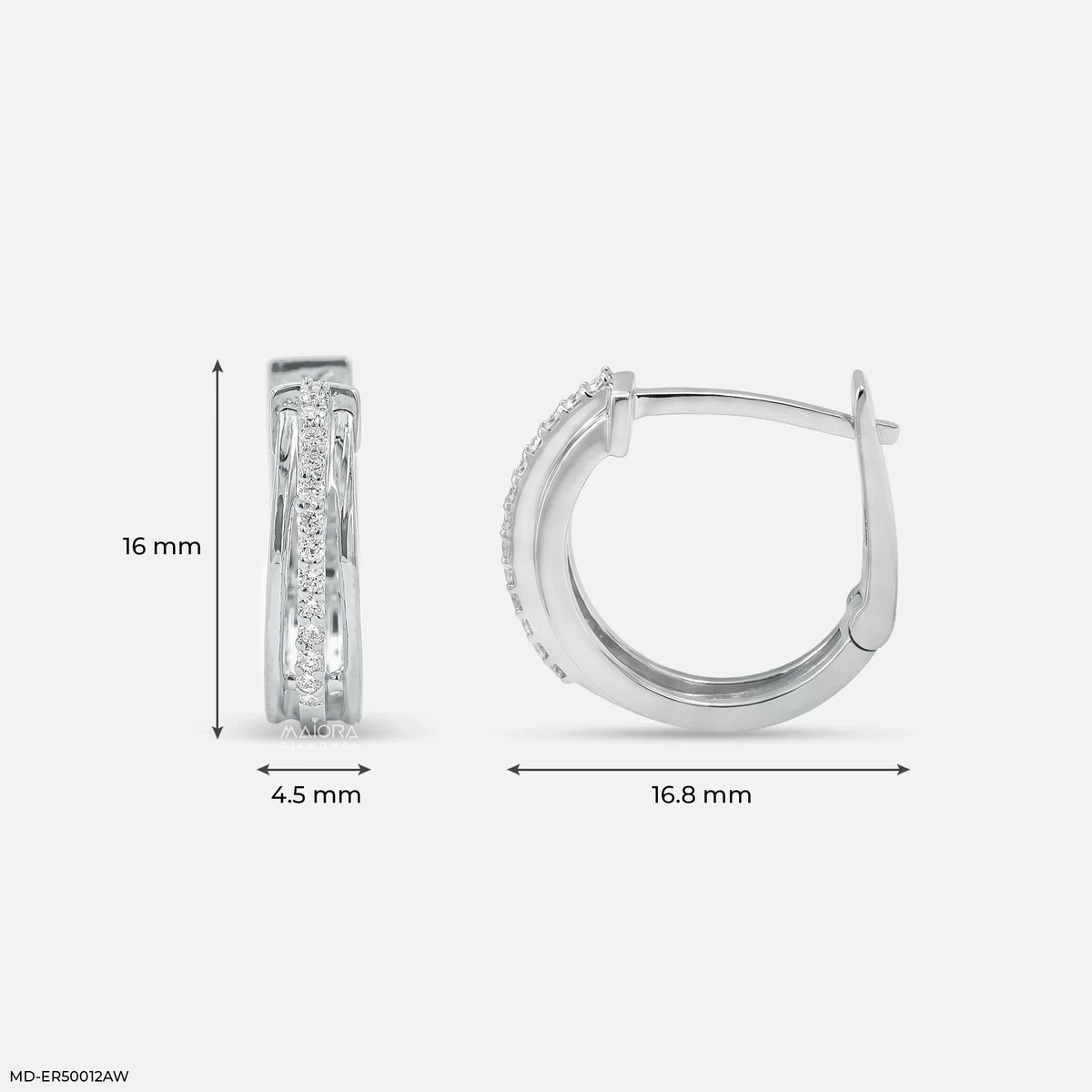 Halo Line Diamond Bali Earrings