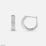 Halo Line Diamond Bali Earrings