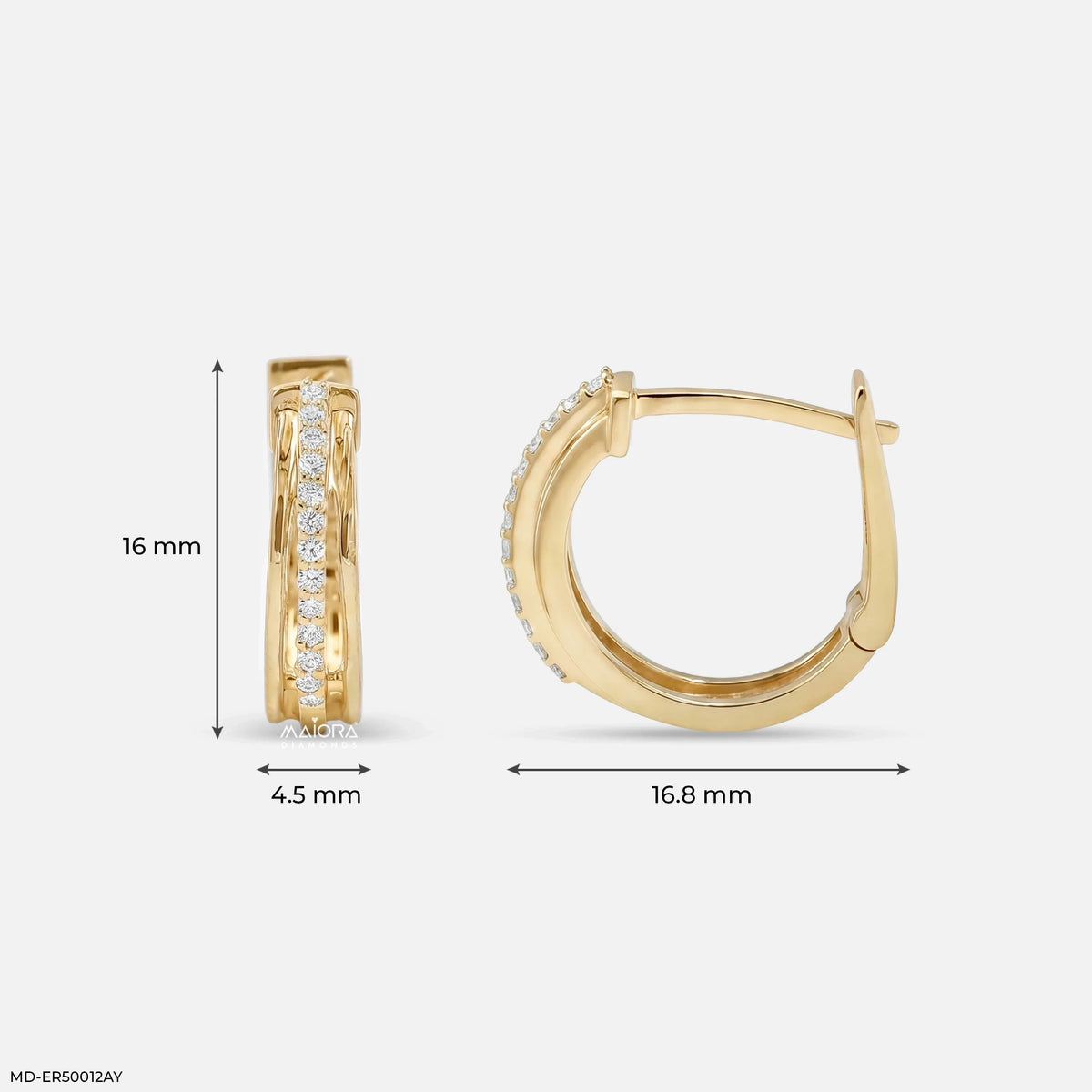 Trinity Border Diamond Bali Earrings