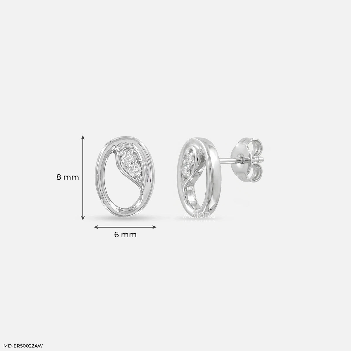Oval Orbit Diamond Studs Earrings