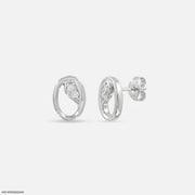 Oval Orbit Diamond Studs Earrings