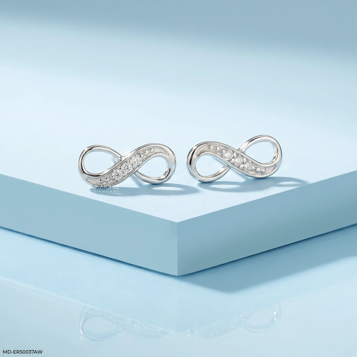 Infinity Twist Diamond Studs Earrings